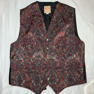 Vintage Wah Maker Vest Mens Medium Frontier Paisley Western True West Arizona